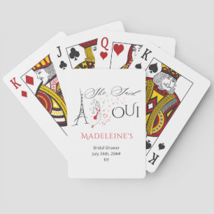 Elegant fransk parisiskt bröllopsdusch Hon sa Oui Casinokort
