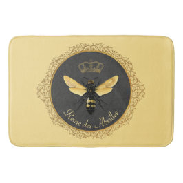 Elegant Fransk Queen Bee Grått Guld Gult Badrumsmatta