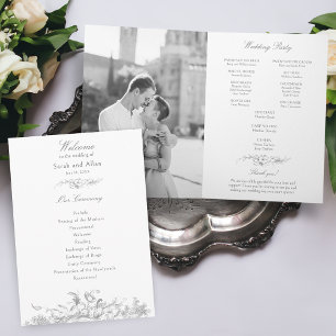 Elegant Fransk Rococo Blommigt Program