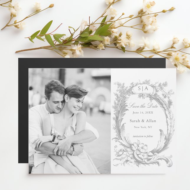 Elegant Fransk Rococo Photo Save Date (Skapare uppladdad)