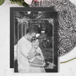 Elegant Fransk Rococo Photo Save Date Magnetisk Inbjudningskort