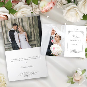 Elegant Fransk Rococo Ram Photo Tack Kort