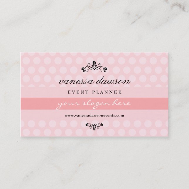 Elegant fransk rosa enkel yrkesmässig trendig visitkort (Framsida)