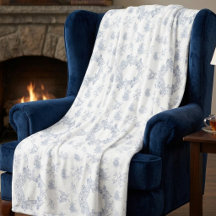 Elegant fransk Toile blå vit
