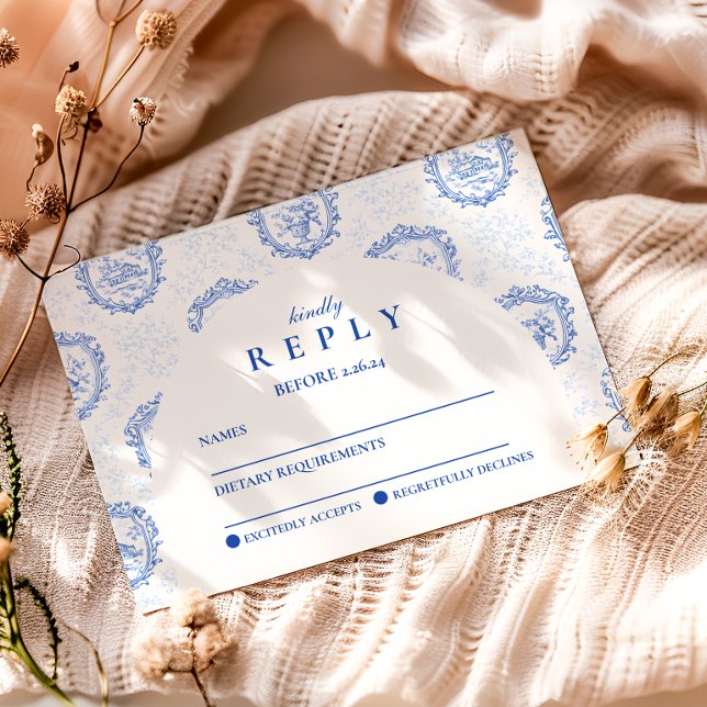 Elegant fransk Toile-examensfest OSA Kort (Skapare uppladdad)