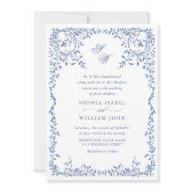 Elegant fransk utsmyckad blomster ram Bröllops QR-
