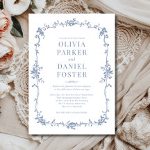 Elegant Fransk Victorian Dusty Blue Bröllop