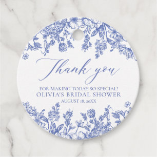 Elegant Fransk Viktorian Blue Blommigt Möhippa Gåvor Etiketter