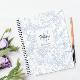 Elegant fransk vintage blå blommig fågelmönster