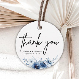 Elegant Fransk Vintage Blue Blommigt Bröllop Gåvor Etiketter