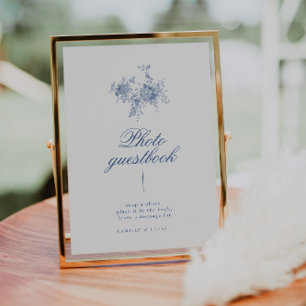 Elegant Fransk Vintage Jouy Photo Guestbook