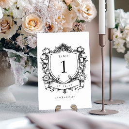 Elegant Fransk Vintage Vapensköld Bröllop Ro Bordsnummer