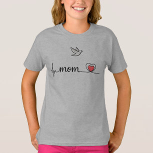 Elegant Fredsduva Mamma Hjärtklappning - Anpassad T Shirt