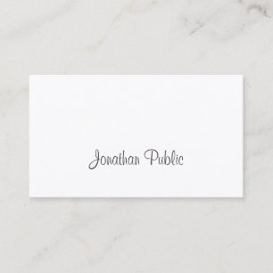 Elegant Freehand Script Modern Simple Trendig Plai Visitkort