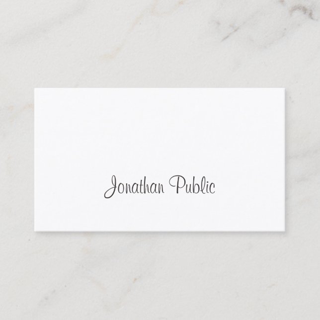Elegant Freehand Script Modern Simple Trendig Plai Visitkort (Framsida)