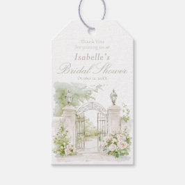 Elegant French Chateau Pastel Bridal Garden Presentetikett