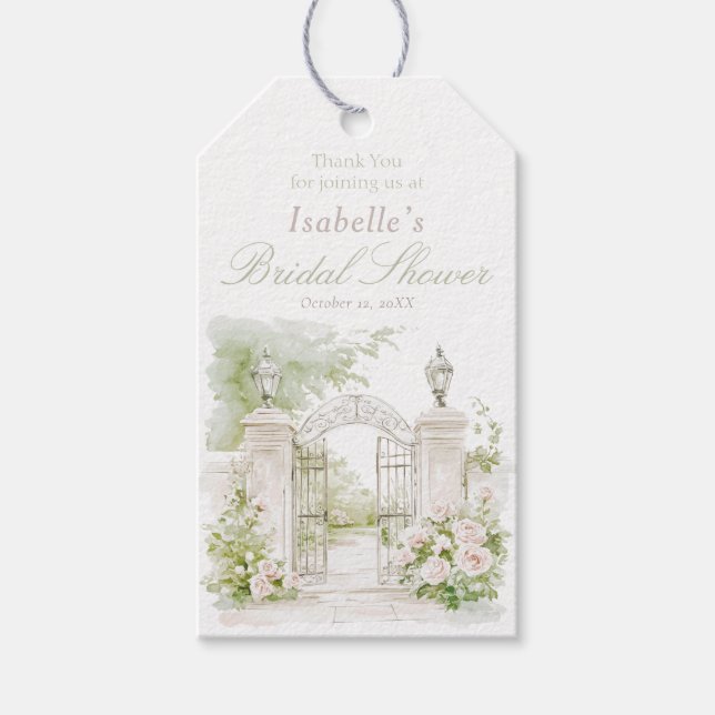 Elegant French Chateau Pastel Bridal Garden  Presentetikett (Framsidan)
