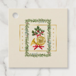 Elegant French Horn Christmas Irish Cream Gåvor Etiketter