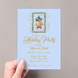 Elegant French Horn Christmas Light Blue