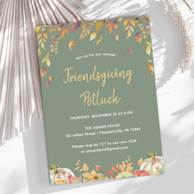 Elegant Friendsgiving-middag Inbjudningar (Skapare uppladdad)