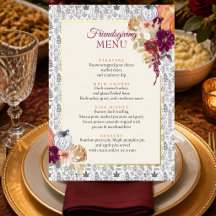 Elegant Friendsgiving Pumpa & Blommig Middagsmeny