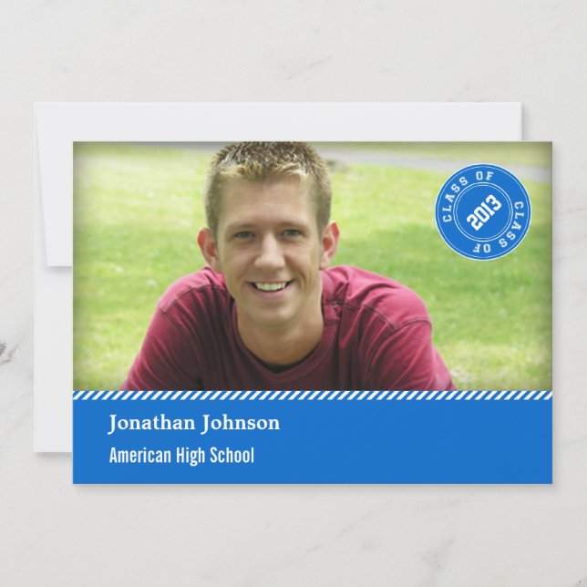 Elegant Frimärke Photo Studenten-meddelande Inbjudningar (Framsida)