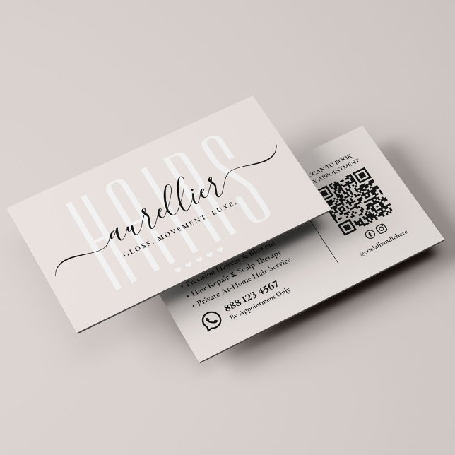 Elegant frisör Balayage specialist Sand Visitkort (Elegant Hair Stylist Balayage Specialist Sand Business Card
)
