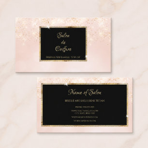 Elegant frisör Blush Guld Visitkort