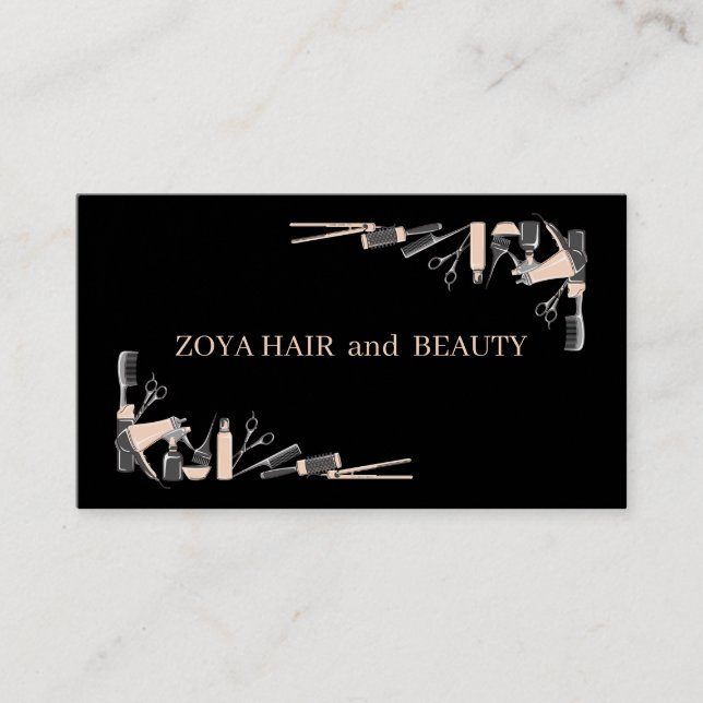 elegant frisör Business Card Visitkort (Framsida)
