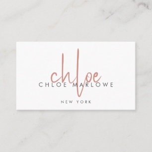 Elegant frisör minimalistisk monogram visitkort