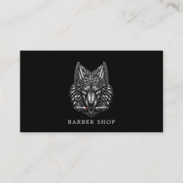 Elegant frisörsalong Silver Wolf Barber Pole Visitkort