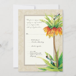 Elegant Fritillaria n Dragonfly OSA Responcard Inbjudningar