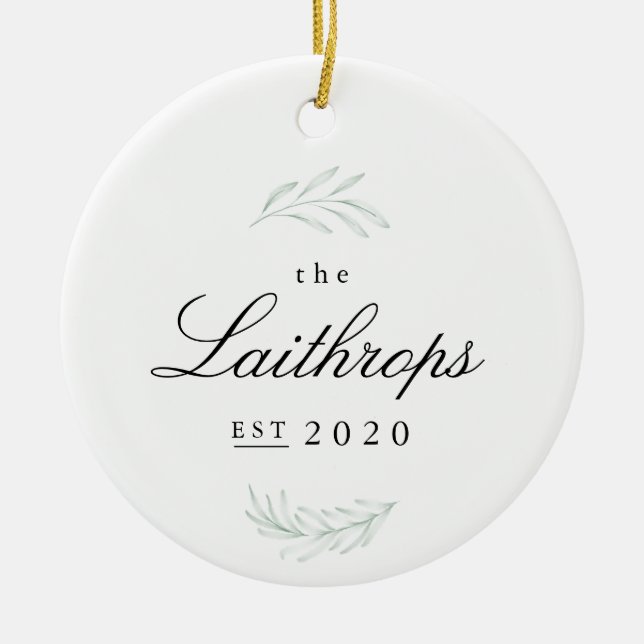 Elegant Fronted Newlyged First jul Ornament (Framsidan)