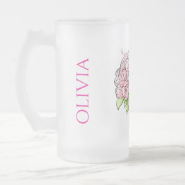 Elegant Frostad Glas Blommig Ölmugg - Anpassad Bru Frostat Ölglas