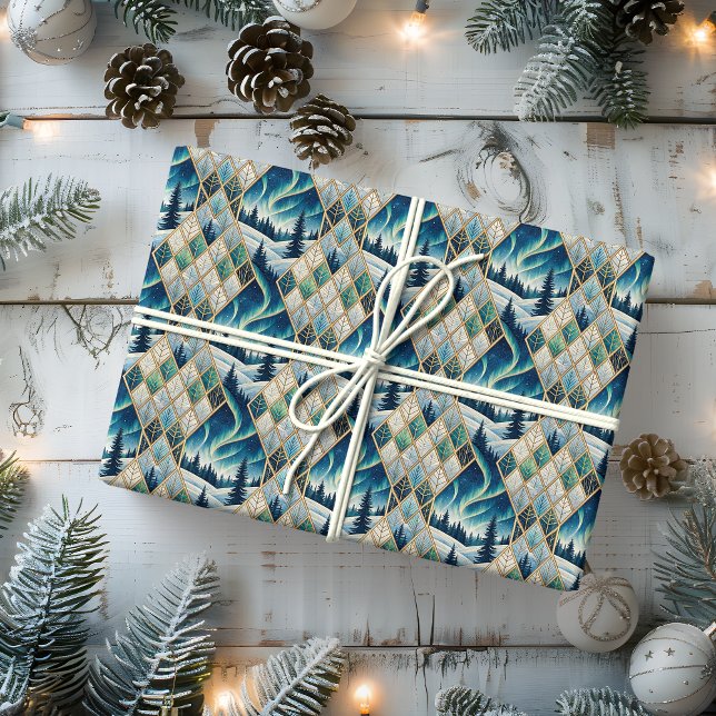 Elegant Frozen Landscape Holiday Presentpapper (Skapare uppladdad)