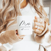 Elegant Fru Newlyows Anpassningsbar Black Script