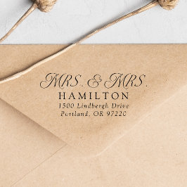 Elegant Fru och fru Bröllop Returadress Självfärgande Stämpel