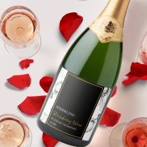 Elegant Fruit Pmousserande Strawberry Vin-etikett