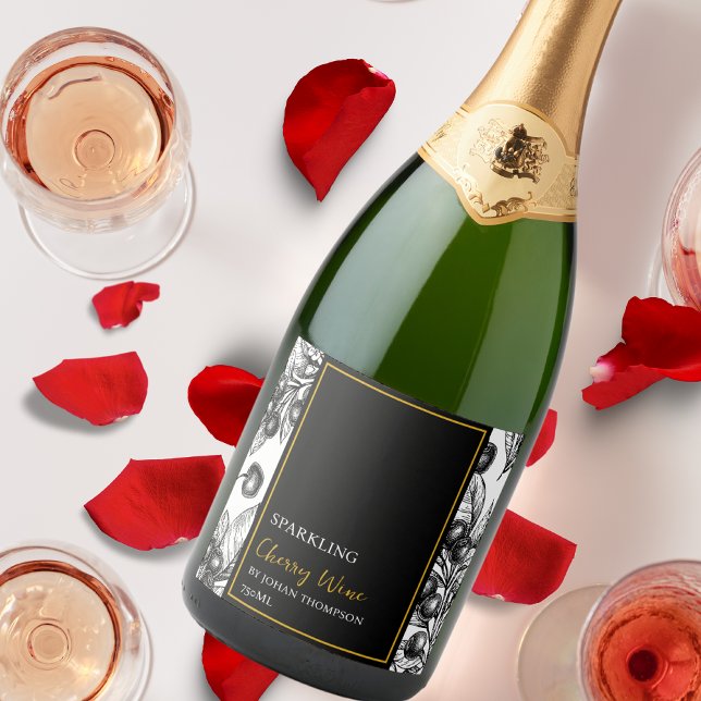 Elegant Fruit Sparkling Cherry Vin etikett (Skapare uppladdad)