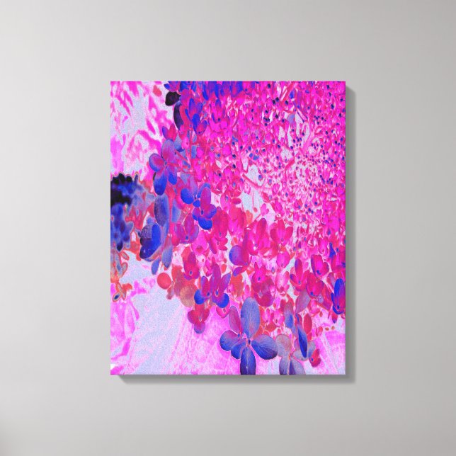Elegant Fuchsia och Mörk blått Limelight Hydrangea Canvastryck (Framsida)