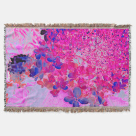 Elegant Fuchsia och Mörk blått Limelight Hydrangea Filt