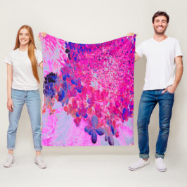 Elegant Fuchsia och Mörk blått Limelight Hydrangea Fleecefilt