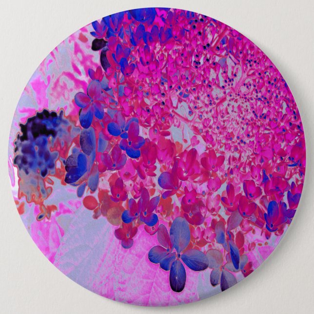 Elegant Fuchsia och Mörk blått Limelight Hydrangea Knapp (Framsida)