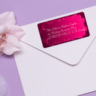 Elegant Fuchsia Rosa Bröllop Adressetiketter