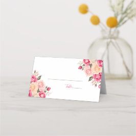 Elegant Fucia Rosa och Elfenbenskusten Ro Bröllop Placeringskort