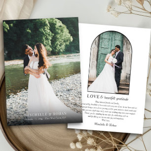Elegant Fullt Bleed and Arch Bröllop Photo Tack Kort
