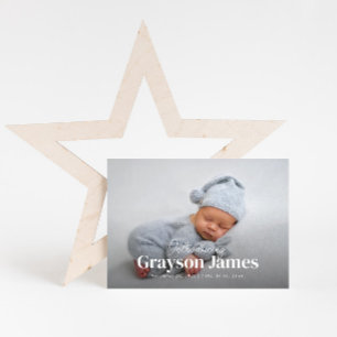 Elegant Fullt Photo with Collage Birth Meddelande