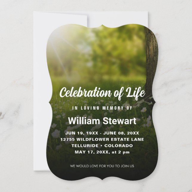 Elegant Funeral | Firande i modern livsstil Inbjudningar (Framsida)