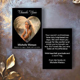 Elegant Funeral Heart Photo Tackto You Card Tack Kort
