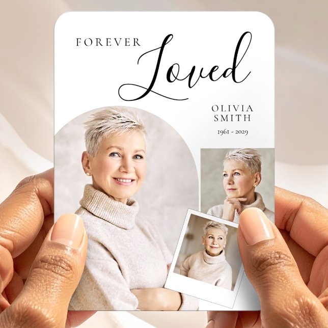 Elegant Funeral Keepsake with Custom Photo Collage Magnet (Skapare uppladdad)